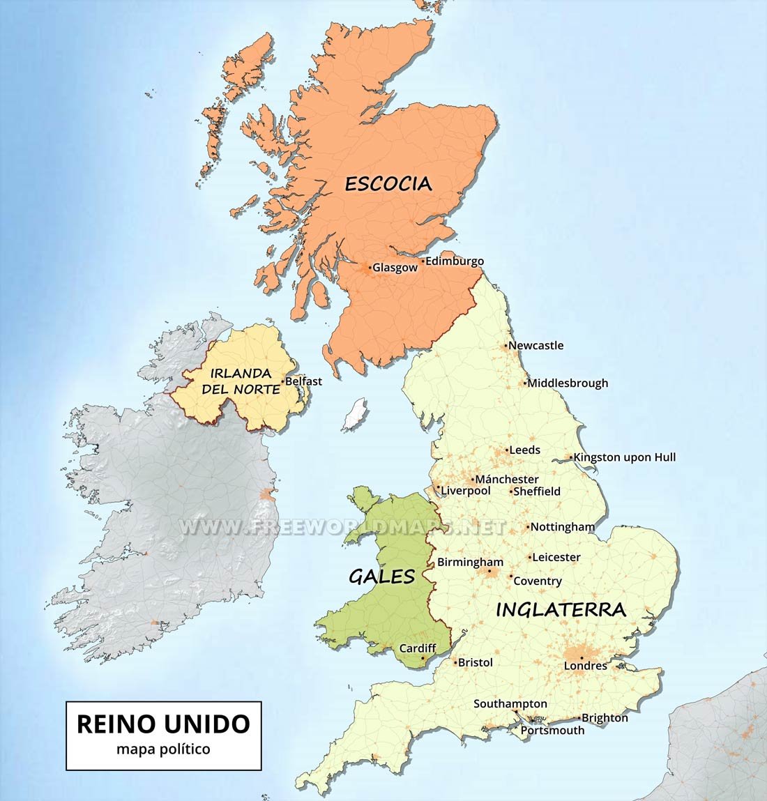 Mapa del Reino Unido